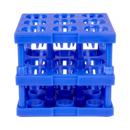 McKesson Tube Cube Rack McKesson 9 Place 8 to 16 mm Tube Size Blue 3 X 3 X 3 Inch - Box of 4 - 3096-BX