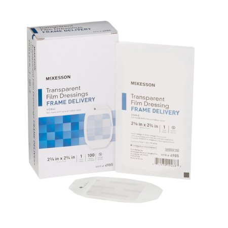 McKesson Transparent Film Dressing McKesson 2-3/8 X 2-3/4 Inch Frame Style Delivery Octagon Sterile - Case of 400 - 4985-CS