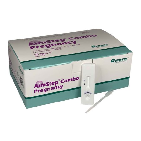 Germaine Laboratories Inc Reproductive Health Test Kit AimStep® Combo Fertility Test hCG Pregnancy Test Serum / Urine Sample 30 Tests CLIA Waived for Urine / CLIA Moderate Complexity for Serum - Box of 30 - 97730-BX