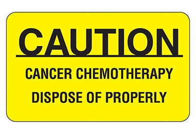 Health Care Logistics Pre-Printed Label Indeed Warning Label Yellow Paper Caution Cancer Chemotherapy Dispose of Properly Black Biohazard 1-1/2 X 2-1/2 Inch - Box of 1000 - 2301-BX