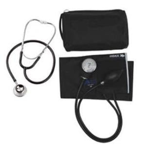 Mabis Healthcare Reusable Aneroid / Stethoscope Set Match Mates® Adult Cuff Dual Head General Exam Stethoscope Pocket Aneroid - Each - 01-260-021-EA