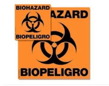 Medical Safety Systems Pre-Printed Label Worksafe™ Warning Label Black / Orange Biohazard w/Symbol Black Biohazard 2 X 2 Inch - Box of 25 - 510-51120025-BX