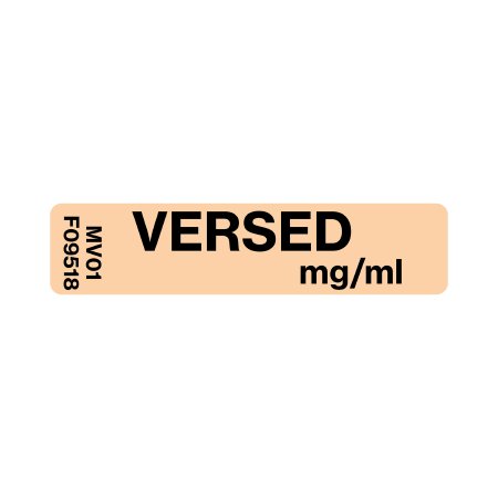 Precision Dynamics Drug Label MedVision® Anesthesia Label Versed mg/mL Orange 5/16 X 1-1/4 Inch - Pack of 760 - MV01FO9518-PK