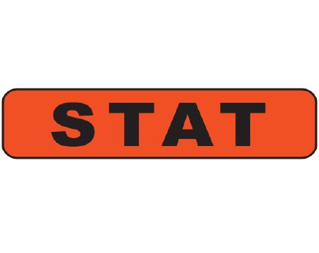 Shamrock Scientific Pre-Printed Label Shamrock Advisory Label Red STAT Black Alert Label 5/16 X 1-1/4 Inch - Roll of 1000 - STAT-1005-RL