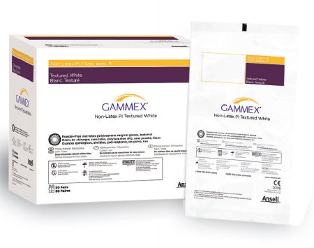 Ansell Surgical Glove GAMMEX® Non-Latex PI Textured Size 8 Sterile Polyisoprene Standard Cuff Length Fully Textured White Chemo Tested - Box of 50 - 20688280-BX