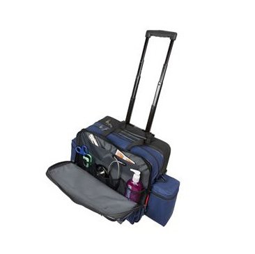 Hopkins Medical Products Rolling Medical Bag Navy Blue 600D Waterproof Polyester 9 X 13 X 16 Inch - Each - 532185-EA