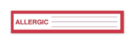United Ad Label Pre-Printed Label UAL™ Allergy Alert White Paper ALLERGIC:_____________ Alert Label 1 X 4-1/2 Inch - Each - ULNT108-EA