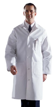 Medline Lab Coat White Size 40 Knee Length Reusable - Each - MDT17WHT40-EA