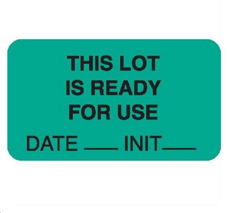 Market Lab Inc Pre-Printed Label Advisory Label Yellow Paper THIS LOT IS READY FOR USE / DATE____ INIT____ Black Quality Control Label 1 X 3-3/4 Inch - Each - 8028-EA