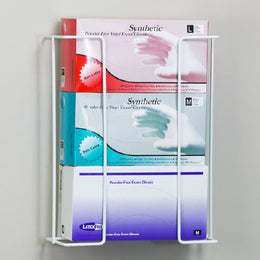 Clinton Industries Glove Box Holder Horizontal Mounted 3-Box Capacity White 4.25 X 11.5 X 14 Inch Powder-Coated Metal - Each - G1033-EA