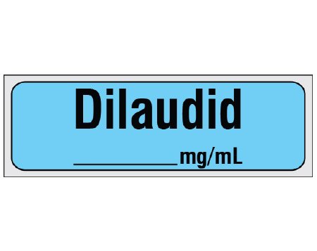 Shamrock Scientific Drug Label Shamrock Anesthesia Label DILAUDID / _____ mg / mL Blue 1/2 X 1 Inch - Roll of 500 - SA-2414-PRE-RL