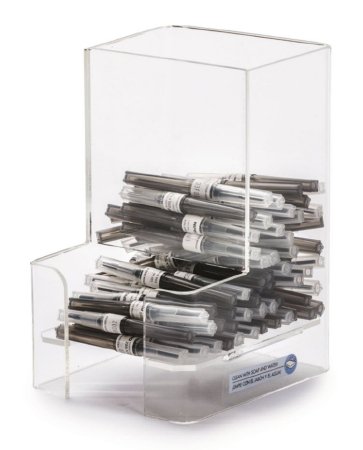 Market Lab Inc Needle Dispenser MarketLab Clear Acrylic Manual Surface Mount - Each - 7300-EA