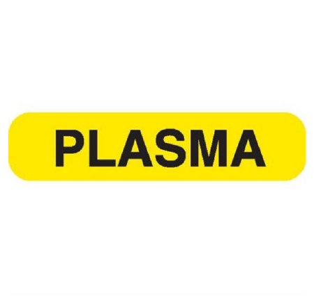 Market Lab Inc Pre-Printed Label Auxiliary Label Yellow Paper Plasma Black Lab / Specimen - Roll of 1000 - 8020-RL