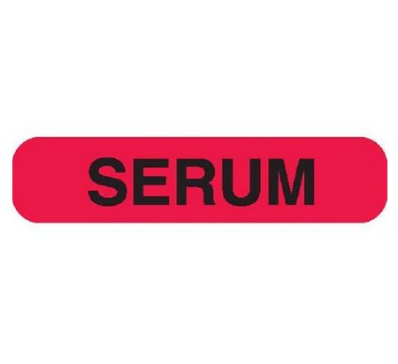 Market Lab Inc Pre-Printed Label Auxiliary Label Red Paper Serum Black Lab / Specimen - Box of 1000 - 8022-BX