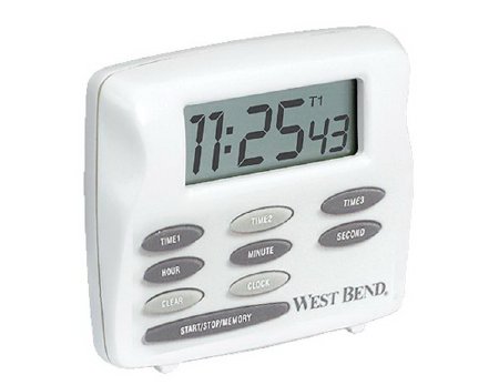 Alimed Multi-Task Timer Clock 3/4 X 2-1/2 X 2-1/2 Inch Up to 100 hours LCD Display Battery Powered - Box of 1 - 51966-BX