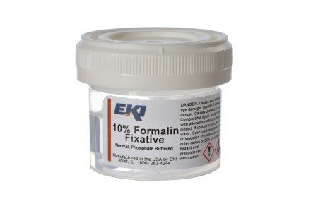EK Industries Inc Prefilled Formalin Container 20 mL Fill in 40 mL (1.35 oz.) Screw Cap Warning Label / Patient Information NonSterile - Case of 100 - 24499-100X40ML-CS
