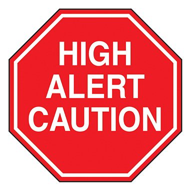 Health Care Logistics Pre-Printed Label Indeed Warning Label Red Paper High Alert Caution White Alert Label 2 Inch - Box of 500 - 8345-BX