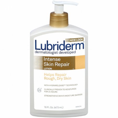 Johnson & Johnson Consumer Hand and Body Moisturizer Lubriderm® Intense Skin Repair 16 oz. Pump Bottle Scented Lotion - Case of 12 - 00052800483248-CS