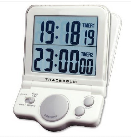 Cole-Parmer Inst. Electronic Alarm Timer 2 Channel, Jumbo Display Traceable® 24 Hours LCD Display - Each - 98766-77-EA