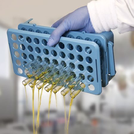 Globe Scientific Test Tube Rack 50 Place Up to 17 mm Tube Size Blue 2 X 5-1/2 X 10 Inch - Each - 456920-EA