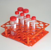 Globe Scientific Centrifuge Tube Test Tube Rack 50 Place 15 / 50 mL Tube Size Orange 63 X 171 X 209 mm - Each - 456930-EA
