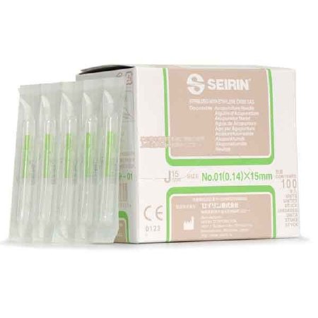 Lhasa OMS Acupuncture Needle Seirin® 2 Japanese Gauge 15 mm Length J-15 Type - Box of 100 - JT.18X15-BX