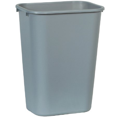 RJ Schinner Co Trash Can Deskside 41-1/4 Quart Rectangular Gray LLDPE Open Top - Each - FG295700GRAY-EA