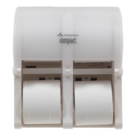 Georgia Pacific Toilet Tissue Dispenser Compact® Translucent White Plastic Manual 4 Rolls Wall Mount - Each - 56747A-EA