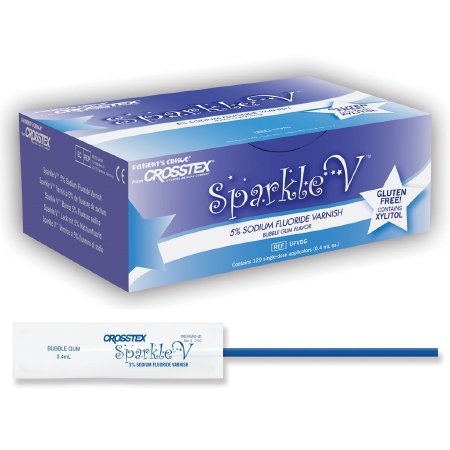 SPS Medical Supply Sparkle V™ Fluoride Varnish 0.4 mL X 120 per Box Mint Flavor - Case of 600 - UFVM-CS
