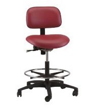 Brewer/Dental Industrial Stool Task Series Pneumatic Height Adjustment 5 Casters Black - Each - VT-2-EAA-C-HAM114-EA