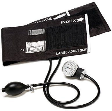 Prestige Medical Aneroid Sphygmomanometer Unit Prestige Medical Large Adult Nylon 23 - 40 cm Pocket Aneroid - Each - 82-OB-BLK-EA