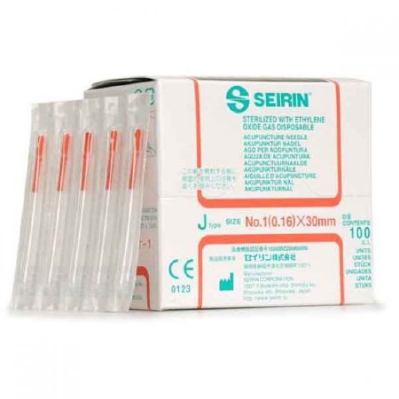 Lhasa OMS Acupuncture Needle Seirin® 8 Japanese Gauge 30 mm Length J-Type - Box of 100 - SJ.30X30-BX