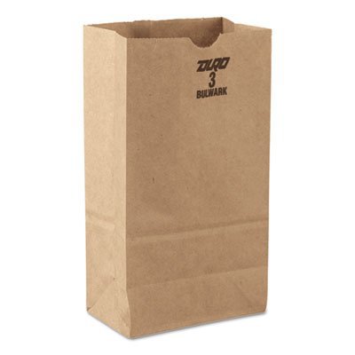 Lagasse Grocery Bag General Brown Kraft Paper #3 - Case of 500 - BAGGK3500-CS