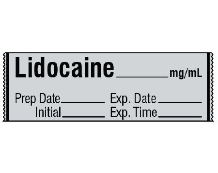 Shamrock Scientific Drug Label Shamrock Anesthesia Label LIDOCAINE _____ mg / mL / Prep Date _____ Exp. Date _____ / Initial _____ Exp. Time _____ Gray 1/2 X 1 Inch - Roll of 500 - SA-300-EXP-RL