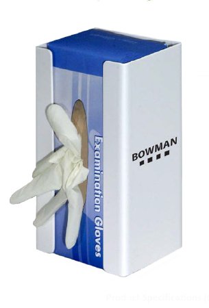 Bowman Manufacturing Glove Box Holder Bowman® Horizontal or Vertical Mounted 1-Box Capacity White 4-1/16 X 5-13/16 X 10-1/16 Inch Plastic - Each - GC-018-EA