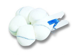 Dukal Surgical Tonsil Sponge American® White Cross X-Ray Detectable Cotton / Gauze 1 Inch Diameter 5 Count Card Sterile - Case of 500 - 10606-CS