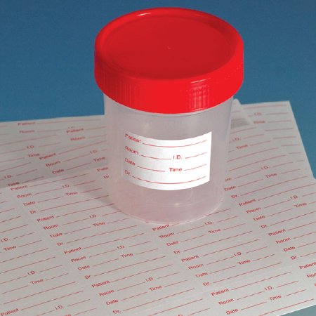 Globe Scientific Pre-Printed Label Laboratory Use White Paper Pre-Printed Temp Black Lab / Specimen - Case of 2000 - 112192-CS
