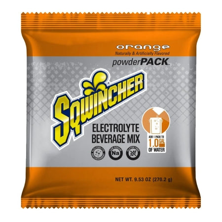 R3 Safety Oral Electrolyte Solution Sqwincher® Powder Pack® Orange Flavor 9.53 oz. Electrolyte - Case of 80 - 33170022-CS