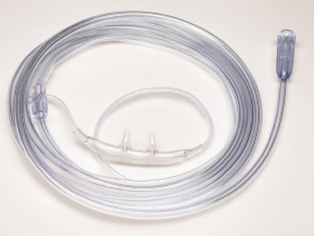 Sun Med ETCO2 Nasal Sampling Cannula with O2 Delivery High Flow Delivery Salter-Style® Quiet Adult Curved Prong / NonFlared Tip - Case of 50 - 1600Q-7-50-CS