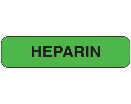 Shamrock Scientific Pre-Printed Label Shamrock Anesthesia Label Green Heparin Black Medication Name 5/16 X 1-1/4 Inch - Each - UPCR-1065-EA