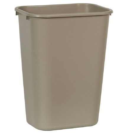 RJ Schinner Co Trash Can Deskside 41-1/4 Quart Rectangular Beige LLDPE Open Top - Each - FG295700BEIG-EA