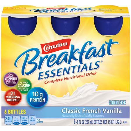 Nestle Healthcare Nutrition Oral Supplement Carnation Breakfast Essentials® French Vanilla Flavor Liquid 8 oz. Bottle - Each - 12230501-EA