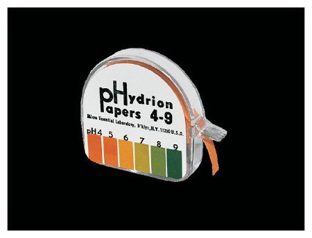 Fisher Scientific pH Test Paper Hydrion® 6 to 8 pH Range, Single Roll, Color Chart, 100 Tests, Dispenser - Each - MES345-EA