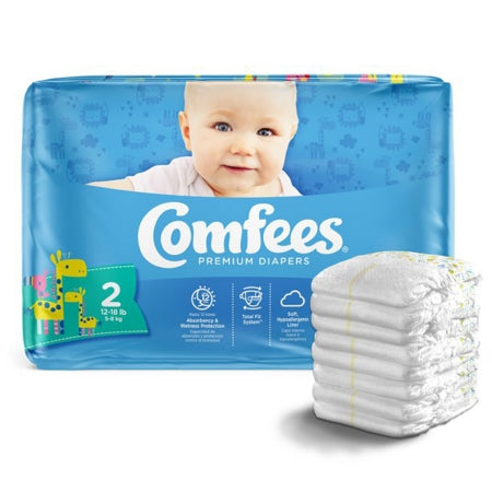 Attends Healthcare Products Unisex Baby Diaper Comfees® Size 2 Disposable Moderate Absorbency - Case of 168 - 41538-CS