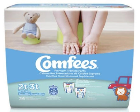 Attends Healthcare Products Male Toddler Training Pants Comfees® Pull On with Tear Away Seams Size 2T to 3T Disposable Moderate Absorbency - Case of 156 - 41544-CS