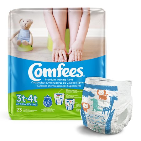 Attends Healthcare Products Male Toddler Training Pants Comfees® Pull On with Tear Away Seams Size 3T to 4T Disposable Moderate Absorbency - Case of 138 - 41545-CS
