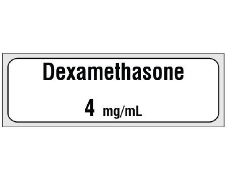 Shamrock Scientific Drug Label Shamrock Anesthesia Label Dexamethasone 4 mg/mL White 1/2 X 1 Inch - Each - SA-3243-PRE-EA