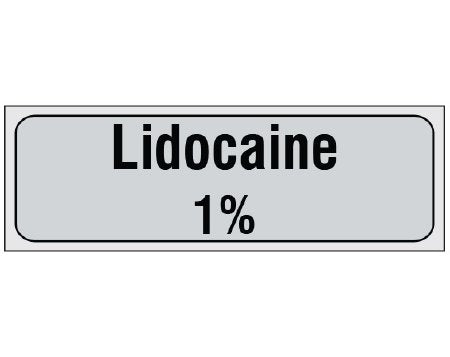 Shamrock Scientific Drug Label Shamrock Anesthesia Label Lidocaine / 1% Gray 1/2 X 1 Inch - Each - SA-3003-PRE-EA