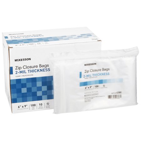 McKesson Reclosable Bag McKesson 6 X 9 Inch Polyethylene Clear Zipper Closure - Case of 40 - 4580-CS