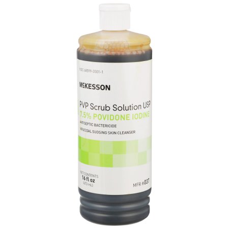 McKesson Surgical Scrub Solution McKesson 16 oz. Flip-Top Bottle 7.5% Strength Povidone-Iodine NonSterile - Each - 037-EA